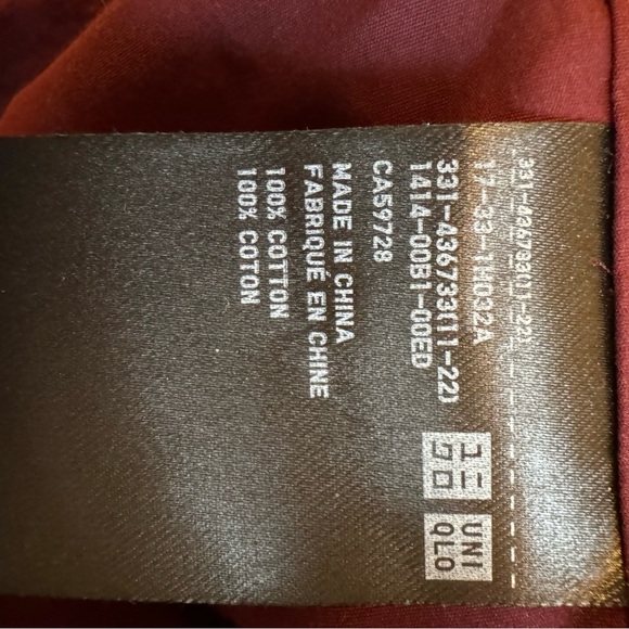 J+ Uniqlo Maroon Casual Button Down Shirt - Picture 5 of 5